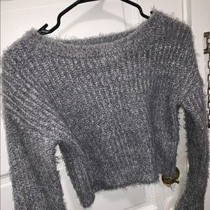 Fluffy cropped sweater
